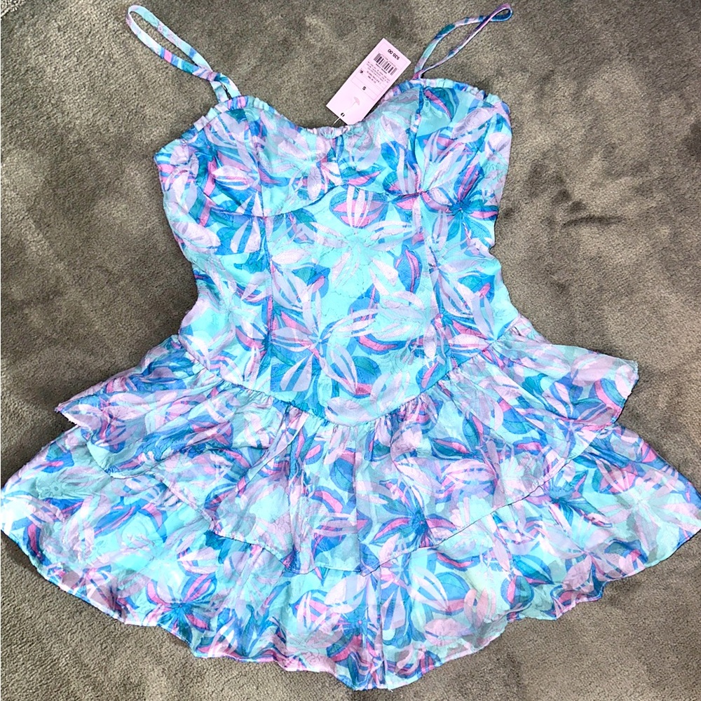Wild Fable Blue Floral Ruffle Dress - Size Small